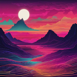 Walk under fluorescent purple sky