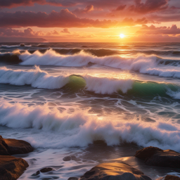 宁静海面"Tranquil seascape."