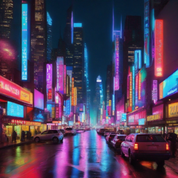 夜のネオン