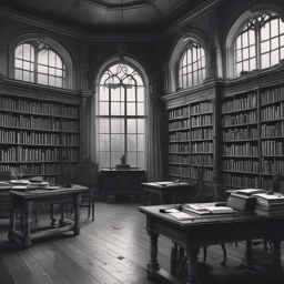 阴森但宁静的大图书馆"Gloomy yet tranquil grand library"