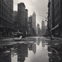 黑与白的赛博都市"Futuristic metropolis in black and white."